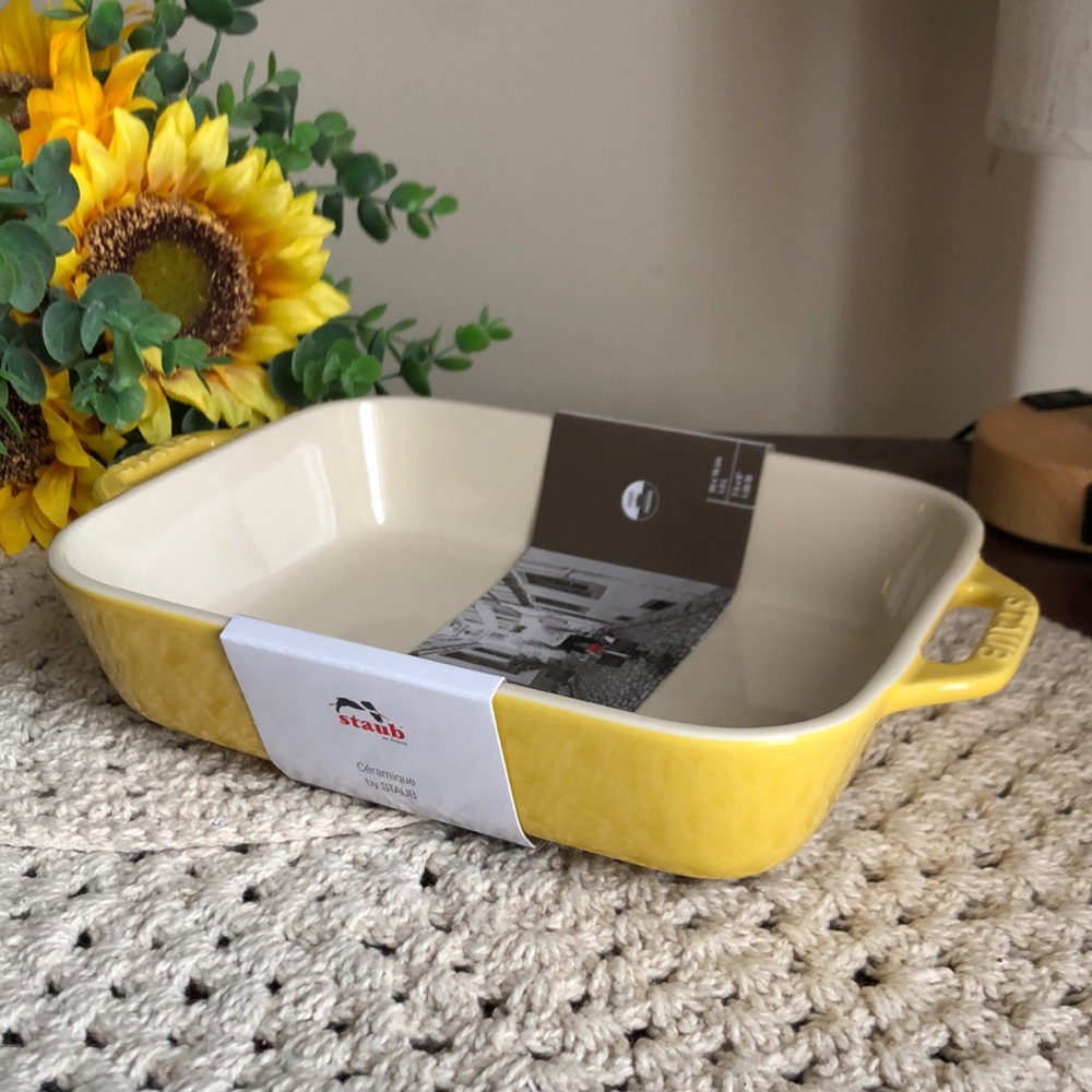 Staub Citron Yellow Ceramic Baking Dish